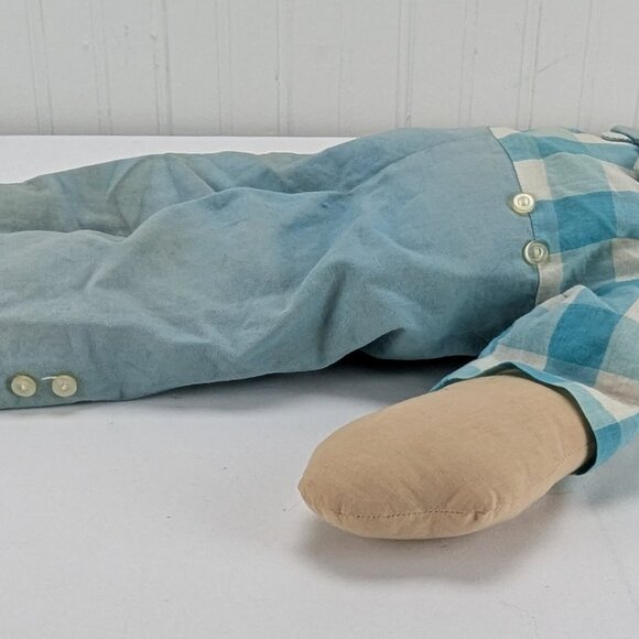 Vintage Raggedy Ann & Andy Cloth Dolls Handmade Set 25" Fabric Retro Toys - Picture 10 of 13